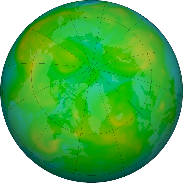 Arctic ozone map for 24 June 2020